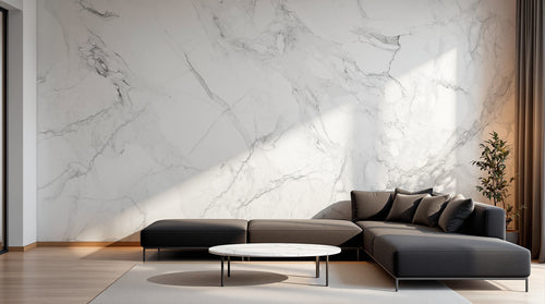 Design AS0546 — Papier peint Marbre Blanc Classique - Collection 1 — Novomur