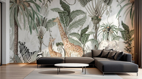 Design B006 — Papier peint Safari Savane Aquarelle - Collection 2 — Novomur