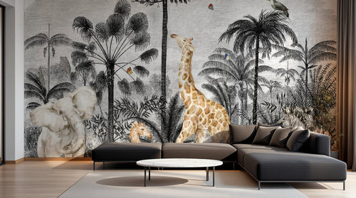 Design B030 — Papier peint Safari Savane Aquarelle - Collection 2 — Novomur