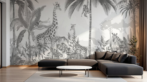 Design B034 — Papier peint Safari Savane Aquarelle - Collection 2 — Novomur