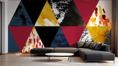 Design C0080 — Papier peint Géométrique Triangles et Losanges - Collection 2 — Novomur