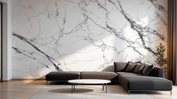 variant:C0126 | salon_07_modern_evening已做 — Marbre de Carrare Blanc — papier peint Novomur