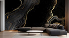 Design C0313 — Papier peint Marbre Noir et Or Luxe - Collection 1 — Novomur