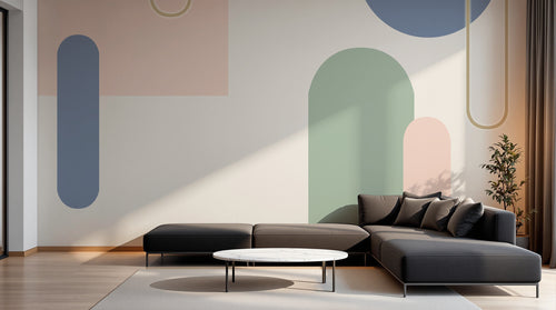 Design D0022 — Papier peint Art Abstrait Bauhaus Coloré - Collection 2 — Novomur