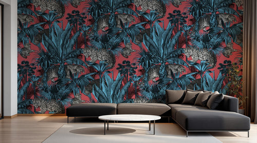 Design D0143 — Papier peint Jungle Enfant Tigre & Singes — Novomur