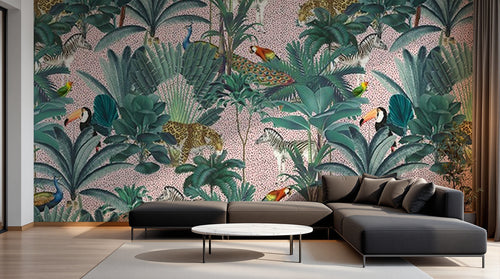 Design D0170 — Papier peint Palmier Tropical Vintage Sépia — Novomur