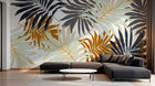 Design D0799 — Papier peint Palmier Tropical Doré Luxe - Collection 1 — Novomur