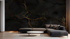 Design D0988 — Papier peint Marbre Noir et Or Luxe - Collection 1 — Novomur
