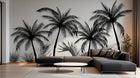 Design E0999 — Papier peint Palmier Tropical Noir et Blanc — Novomur