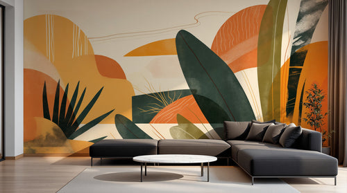 Design F0244 — Papier peint Art Abstrait Bauhaus Coloré - Collection 1 — Novomur