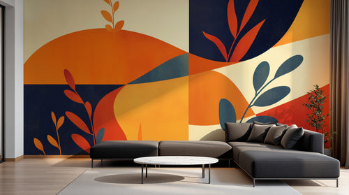 Design F0988 — Papier peint Botanique Feuilles Dorées — Novomur