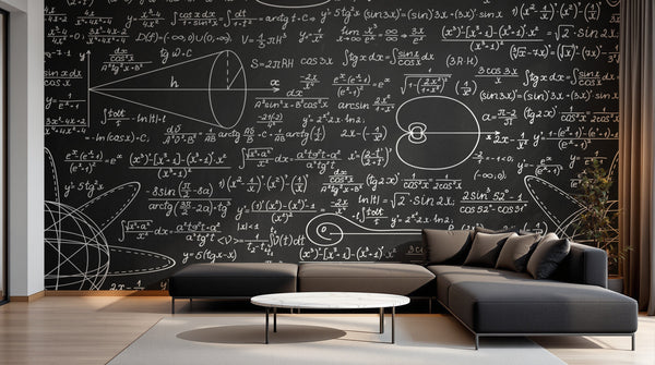 Papier peint Tableau Noir Mathématiques - Sur mesure