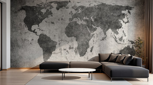 Design SD0100 — Papier peint Carte du Monde — Novomur