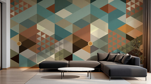 Design SD0629 — Papier peint Art Abstrait Bauhaus Coloré - Collection 2 — Novomur