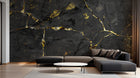 Design SK0428 — Papier peint Marbre Noir et Or Luxe - Collection 2 — Novomur