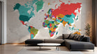 Design SK0450 — Papier peint Carte du Monde — Novomur
