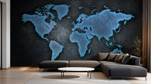 Design SK0525 — Papier peint Carte du Monde — Novomur