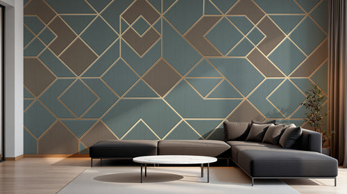 Design SK0699 — Papier peint Géométrique Triangles et Losanges - Collection 1 — Novomur
