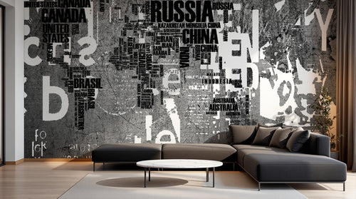Design SK0765 — Papier peint Carte du Monde — Novomur