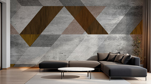 Design SK0789 — Papier peint Géométrique Triangles et Losanges - Collection 2 — Novomur
