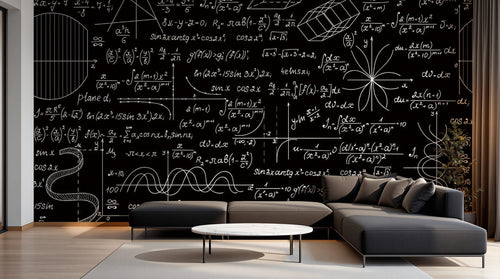 Design SL0117 — Papier peint Tableau Noir Mathématiques — Novomur