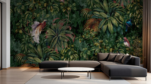 Design SL0120 — Papier peint Palmier Tropical & Jungle Dense — Novomur