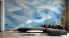 Design SL0207 — Papier peint Polygones 3D bleu pale low poly — Novomur