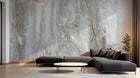 Design SL0251 — Papier peint Marbre gris beige veines dorees — Novomur
