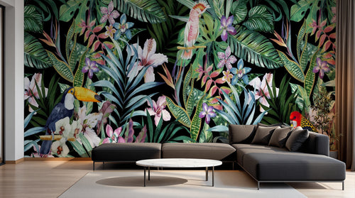 Design SL0377 — Papier peint Palmier Tropical & Jungle Dense — Novomur