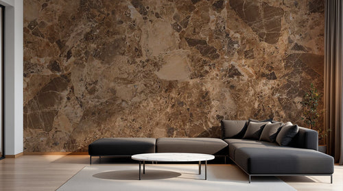 Design SL0383 — Papier peint Marbre Emperador marron veines — Novomur