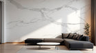 Design SL0401 — Papier peint Marbre Calacatta blanc veines grises — Novomur