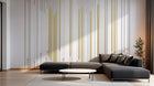 Design SL0577 — Papier peint Lignes verticales blanches dorees — Novomur