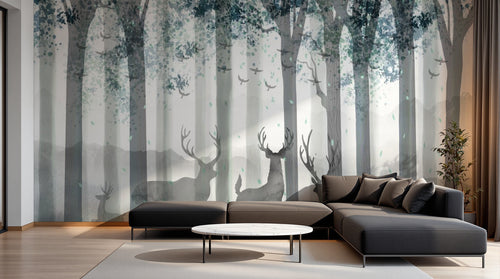 Design SL0588 — Papier peint Forêt Pins et Sapins - Collection 1 — Novomur