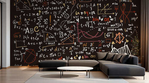 Design SL0674 — Papier peint Tableau Noir Mathématiques — Novomur