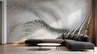 Design SL0700 — Papier peint Vagues lignes spirale fluide gris — Novomur