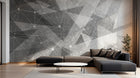 Design SL0701 — Papier peint Triangles points filaires constellation gris — Novomur