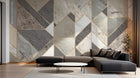 Design SL0703 — Papier peint Patchwork marbres triangles dores — Novomur