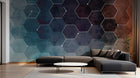 Design SL0734 — Papier peint Hexagones grunge degradient connexions — Novomur