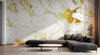 Design SL0802 — Papier peint Marbre Calacatta or veines dorees — Novomur
