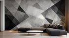 Design SL0828 — Papier peint Triangles gris fonce blanc grunge — Novomur