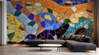 Design ZX0170 — Papier peint Mosaïque méditerranéenne carreaux multicolores — Novomur