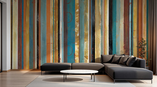 Design ZX0235 — Papier peint Art Abstrait Bauhaus Coloré - Collection 1 — Novomur