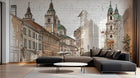 Design ZX0485 — Papier peint Rue europeenne basilique croquis brique — Novomur