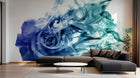 Design ZX0540 — Papier peint Rose bleue fumee tourbillon abstrait — Novomur