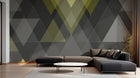 Design ZX0623 — Papier peint Triangles jaune gris fonce montagne — Novomur