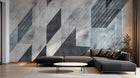 Design ZX0695 — Papier peint Triangles gris bleu grunge moderne — Novomur