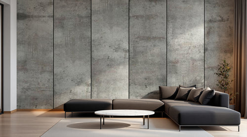 Design ZX0766 — Papier peint Panneaux beton gris bandes industriel — Novomur