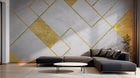 Design ZX0791 — Papier peint Carres gris dores lignes art deco — Novomur