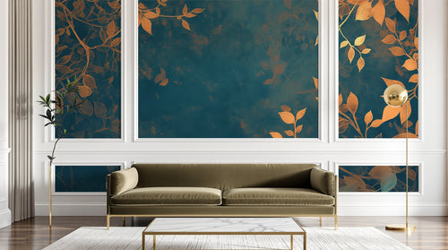 Design A0015 — Papier peint Botanique Feuilles Dorées — Novomur