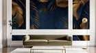 Design A0017 — Papier peint Palmier Tropical Doré Luxe - Collection 2 — Novomur